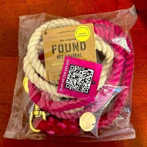 Found my animal-Hand dyed rope leash-pink